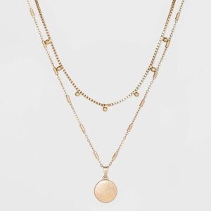 Universal Thread Goldtone Medallion Layering Necklace